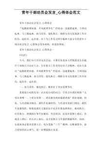 青年干部动员会发言_心得体会范文