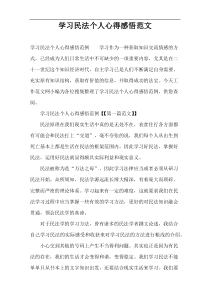 学习民法个人心得感悟范文