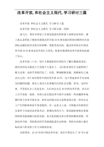 改革开放,和社会主义现代,学习研讨三篇