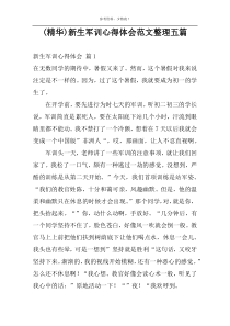 (精华)新生军训心得体会范文整理五篇