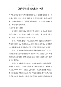 (精华)计划方案集合10篇