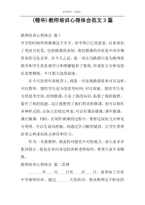 (精华)教师培训心得体会范文3篇