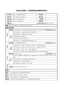 化妆品公司成品、半成品检查组主管岗位说明书