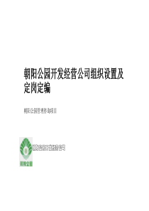 北京朝阳公园开发经营公司组织设置及定岗定编