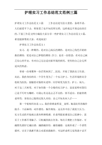 护理实习工作总结范文范例三篇