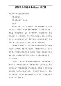 新任领导干部表态发言材料汇编