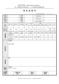 华通岗位说明书模板