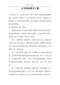 公司的承诺书3篇