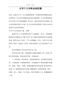 公司个人年终总结四篇