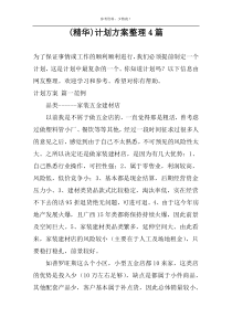 (精华)计划方案整理4篇