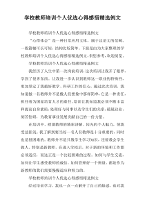 学校教师培训个人优选心得感悟精选例文