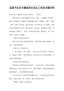 县委书记在专题组织生活会上的讲话稿材料