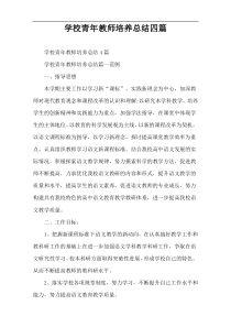 学校青年教师培养总结四篇