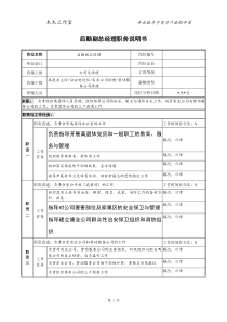 后勤副总经理职务说明书