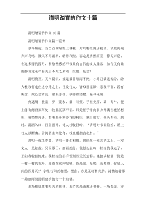 清明踏青的作文十篇