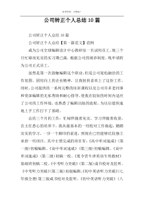 公司转正个人总结10篇