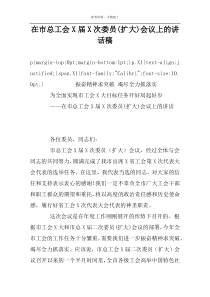 在市总工会X届X次委员(扩大)会议上的讲话稿