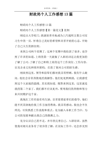 财政局个人工作感想13篇