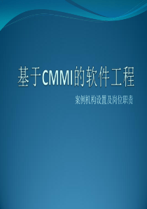 基于CMMI的软件工程案例机构设置及岗位职责(ppt 33页)(1)