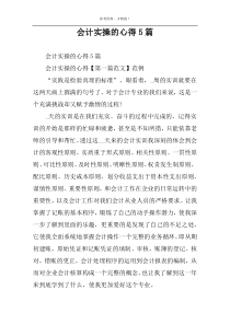 会计实操的心得5篇