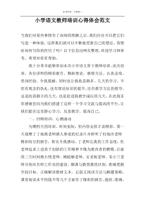 小学语文教师培训心得体会范文