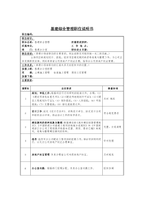 基建综合管理岗位说明书