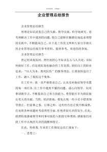 企业管理总结报告