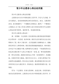 青少年志愿者心得总结四篇