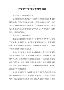 中专学生实习心得报告四篇