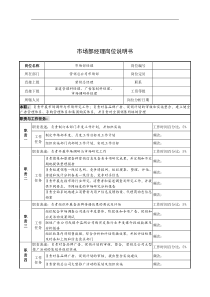 奥康集团市场部经理岗位说明书