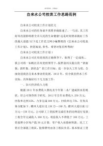 自来水公司校表工作思路范例