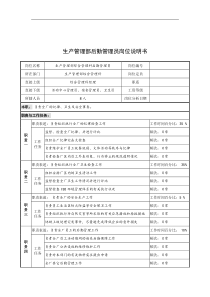 奥康集团生产管理部后勤管理员岗位说明书