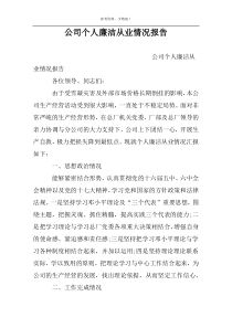 公司个人廉洁从业情况报告