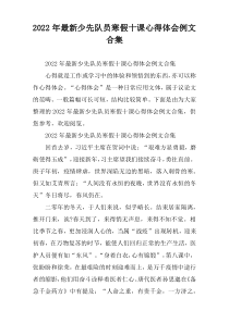 [优质推荐]少先队员寒假十课心得体会例文合集