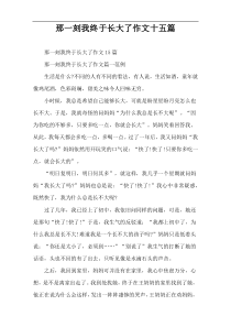 那一刻我终于长大了作文十五篇