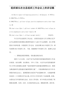 组织部长在全县组织工作会议上的讲话稿