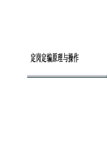 定岗定编原理、方法、操作