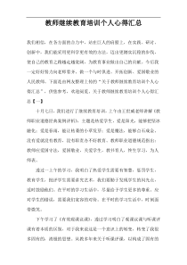 教师继续教育培训个人心得汇总