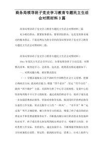 商务局领导班子党史学习教育专题民主生活会对照材料3篇