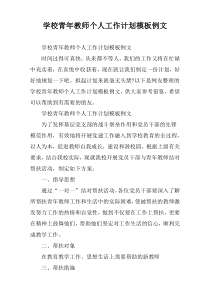 学校青年教师个人工作计划模板例文