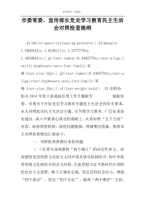 市委常委、宣传部长党史学习教育民主生活会对照检查提纲