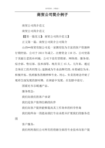 商贸公司简介例子