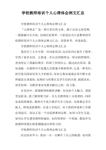 学校教师培训个人心得体会例文汇总