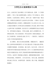 大学生办公室助理实习心得