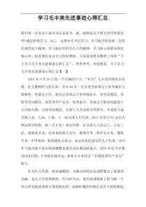 学习毛丰美先进事迹心得汇总