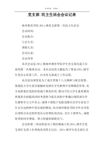 党支部 民主生活会会议记录