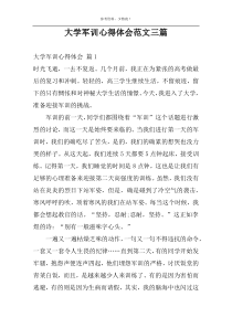 大学军训心得体会范文三篇