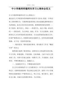 中小学教师师德师风学习心得体会范文