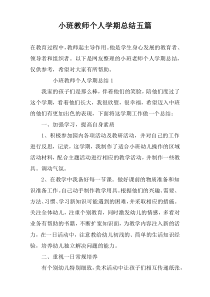 小班教师个人学期总结五篇