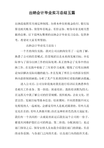 出纳会计毕业实习总结五篇